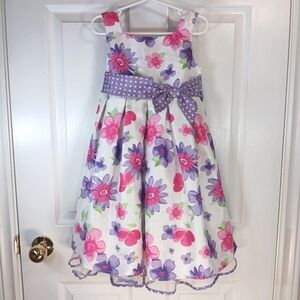 Marc & Maddie NWOT Girl's White Purple Pink Floral Sleeveless Dress Size 6